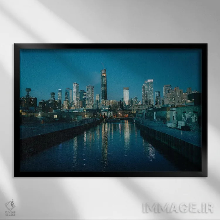 تابلو Brooklyn,کانال گوانوس، بروکلین اثر جان بیلوس - نمای قابدار مشکی