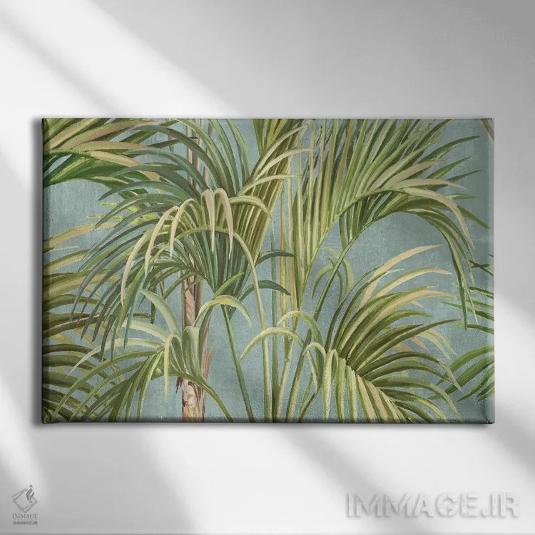 تابلو جنگل نخلهای سبز اثر الکس بلک - نمای روبهرو روی دیوار