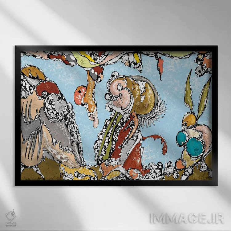 تابلو زیر آب اثر جی.بلو استودیو (استودیو هنری) - نمای قابدار مشکی