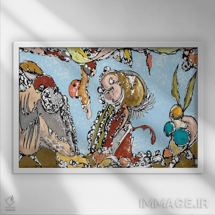 تابلو زیر آب اثر جی.بلو استودیو (استودیو هنری) - نمای قابدار سفید