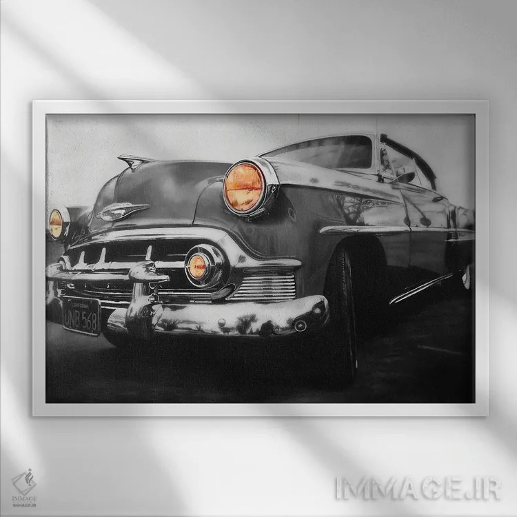 تابلو ماشین رویای آمریکایی II اثر جی.بلو استودیو (استودیو هنری) - نمای قابدار سفید