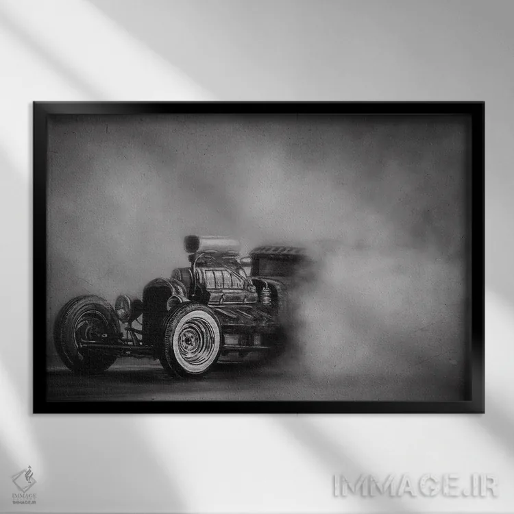 تابلو جادهٔ موش دریفت III اثر جی.بلو استودیو (استودیو هنری) - نمای قابدار مشکی