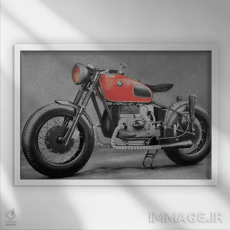 تابلو سواری خوب (سیاه و سفید) IV اثر جی.بلو استودیو (استودیو هنری) - نمای قابدار سفید