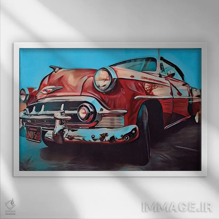 تابلو ماشین رویای آمریکایی IV اثر جی.بلو استودیو (استودیو هنری) - نمای قابدار سفید