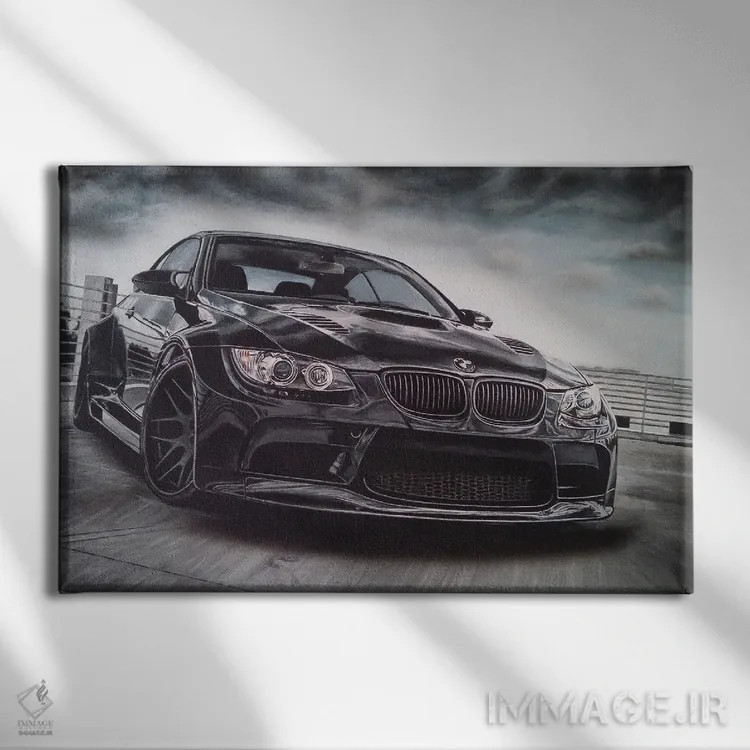 تابلو ماشین اسپرت اثر جی.بلو استودیو (استودیو هنری) - نمای روبهرو روی دیوار