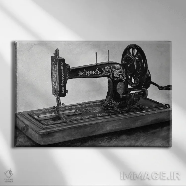 تابلو ماشین IV (سیاه و سفید) اثر جی.بلو استودیو (استودیو هنری) - نمای روبهرو روی دیوار