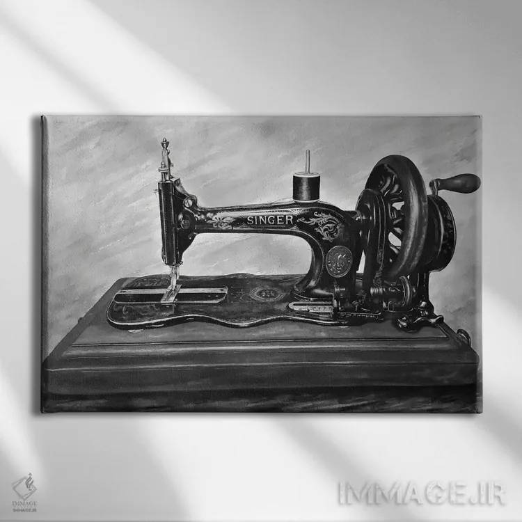 تابلو ماشین III (سیاه و سفید) اثر جی.بلو استودیو (استودیو هنری) - نمای روبهرو روی دیوار