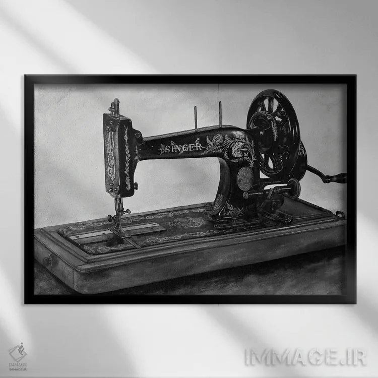 تابلو ماشین IV (سیاه و سفید) اثر جی.بلو استودیو (استودیو هنری) - نمای قابدار مشکی