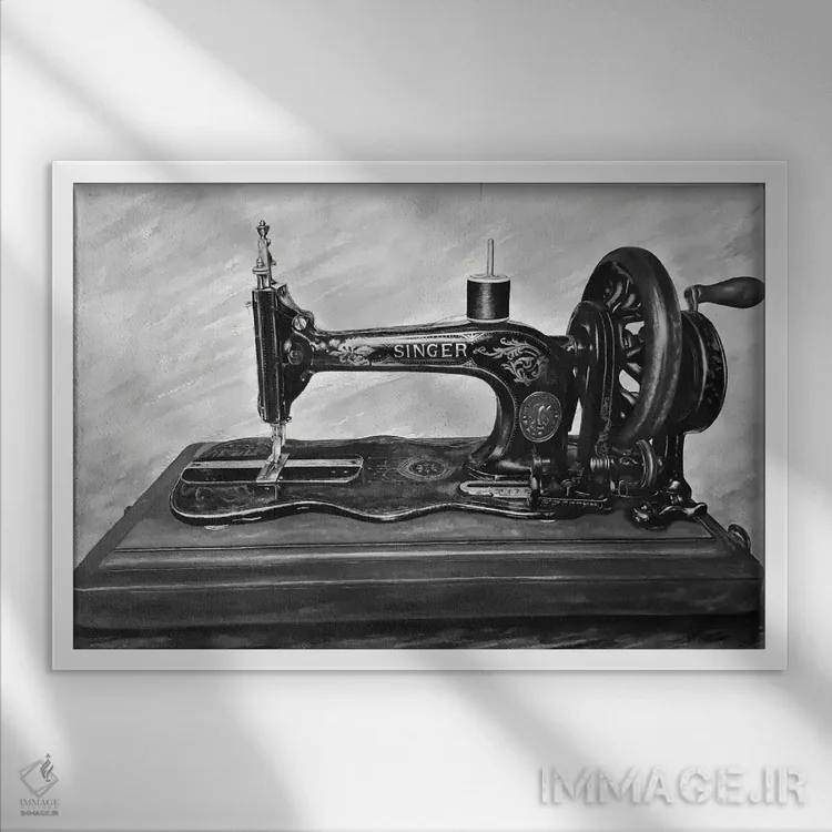 تابلو ماشین III (سیاه و سفید) اثر جی.بلو استودیو (استودیو هنری) - نمای قابدار سفید