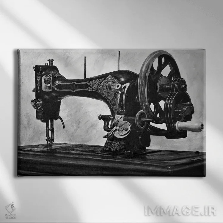 تابلو ماشین (سیاه و سفید) اثر جی.بلو استودیو (استودیو هنری) - نمای روبهرو روی دیوار
