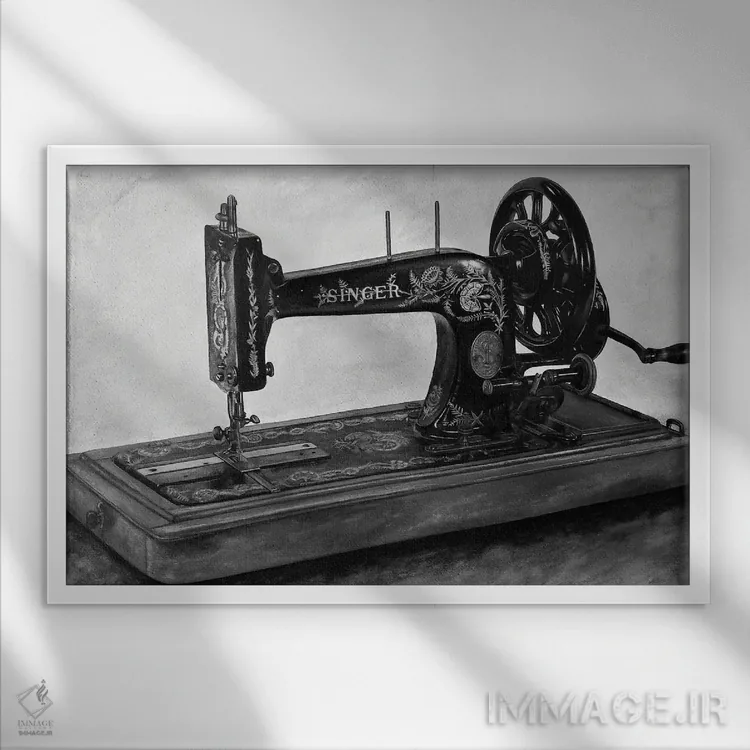 تابلو ماشین IV (سیاه و سفید) اثر جی.بلو استودیو (استودیو هنری) - نمای قابدار سفید