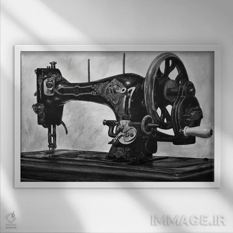 تابلو ماشین (سیاه و سفید) اثر جی.بلو استودیو (استودیو هنری) - نمای قابدار سفید