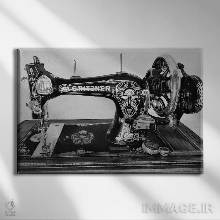 تابلو ماشین شمارهٔ یازده (سیاه و سفید) اثر جی.بلو استودیو (استودیو هنری) - نمای روبهرو روی دیوار