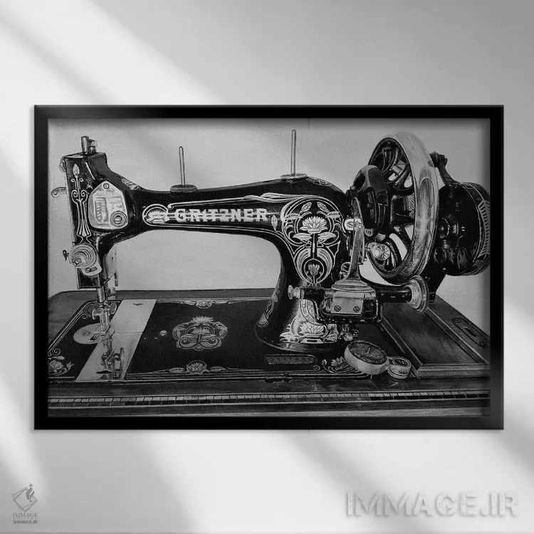 تابلو ماشین شمارهٔ یازده (سیاه و سفید) اثر جی.بلو استودیو (استودیو هنری) - نمای قابدار مشکی