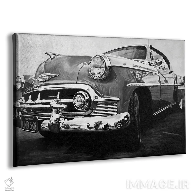 تابلو ماشین رویای آمریکایی ۱ (سیاه و سفید) اثر جی.بلو استودیو (استودیو هنری) - نمای پرسپکتیو محصول