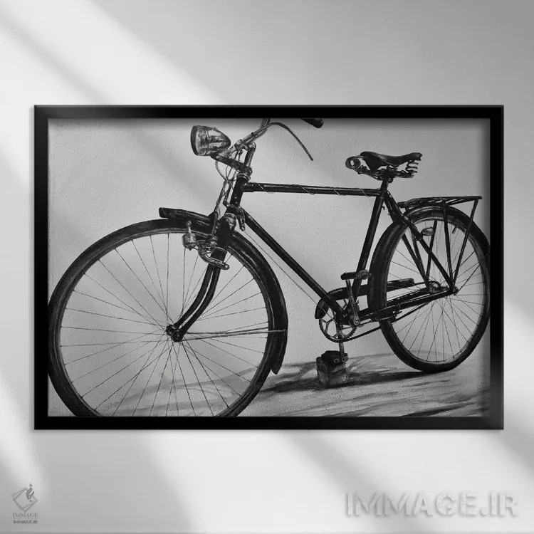 تابلو دلتنگ گذشته (سیاه و سفید) اثر جی.بلو استودیو (استودیو هنری) - نمای قابدار مشکی