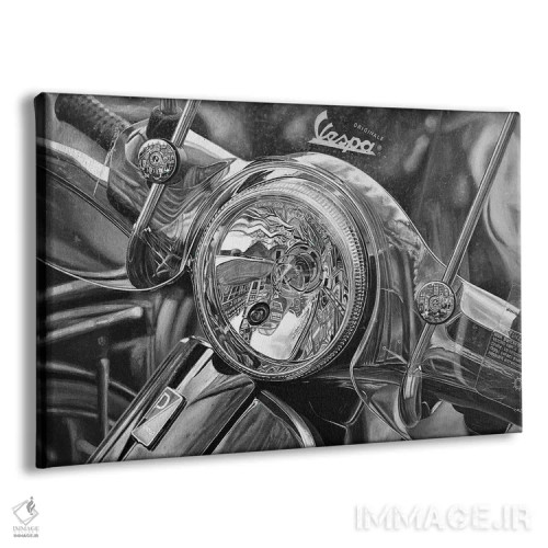 تابلو وسپا (سیاه و سفید) اثر جی.بلو استودیو (استودیو هنری) - نمای پرسپکتیو محصول