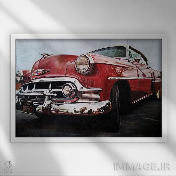 تابلو ماشین رویای آمریکایی ۱ اثر جی.بلو استودیو (استودیو هنری) - نمای قابدار سفید