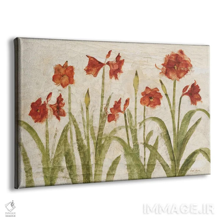 تابلو ردیف آمارلیس قرمز (روشن) اثر چری بلوم - نمای پرسپکتیو محصول