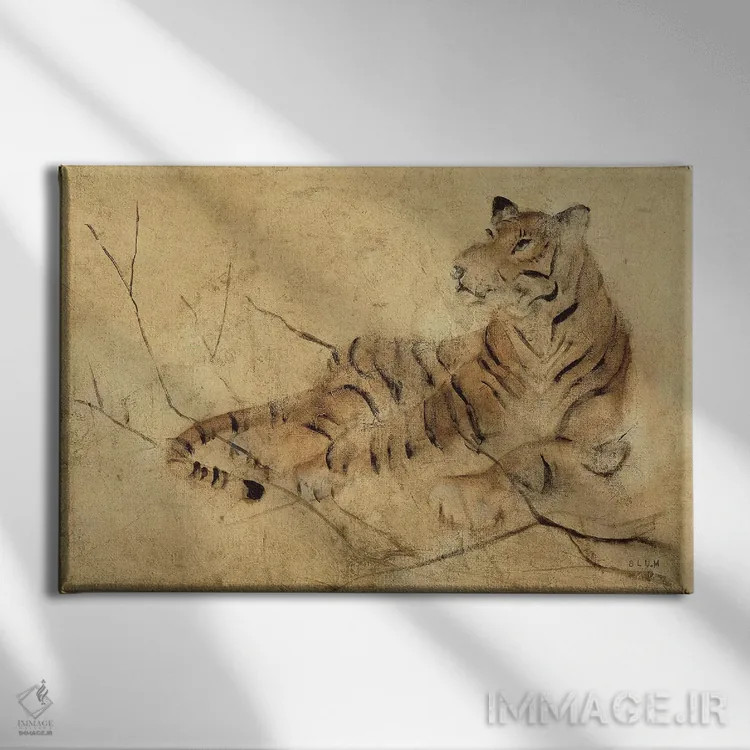 تابلو ببر جهانی (روشن) اثر چری بلوم - نمای روبهرو روی دیوار