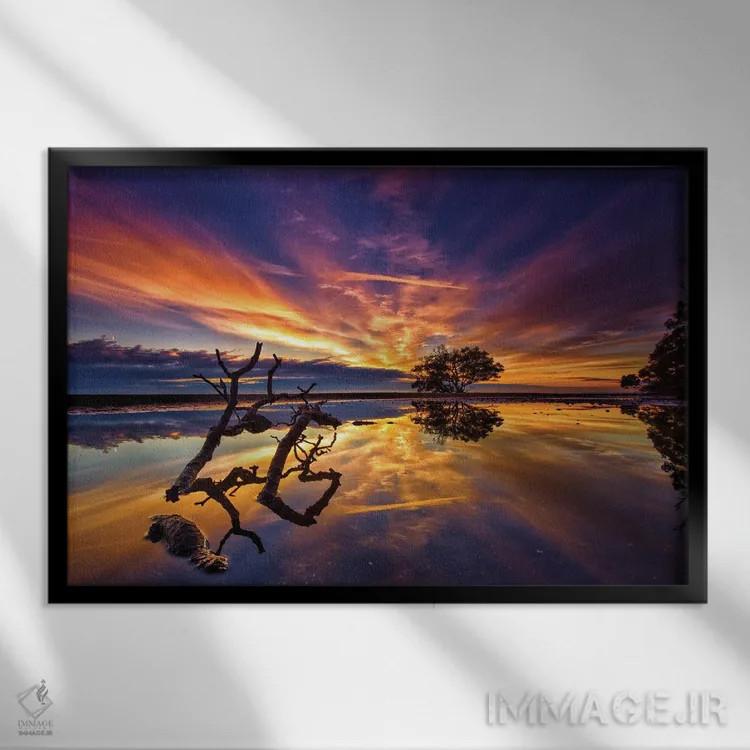 تابلو چوبها و درختان II اثر بن مولدر - نمای قابدار مشکی