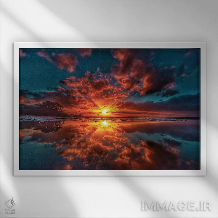 تابلو انفجار غروب II اثر بن مولدر - نمای قابدار سفید