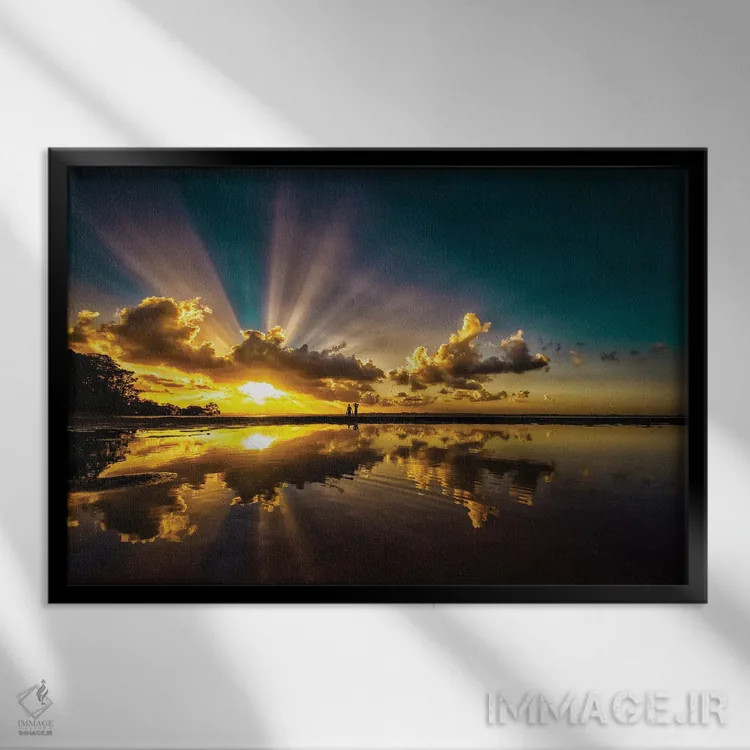 تابلو پرتوهای نور اثر بن مولدر - نمای قابدار مشکی