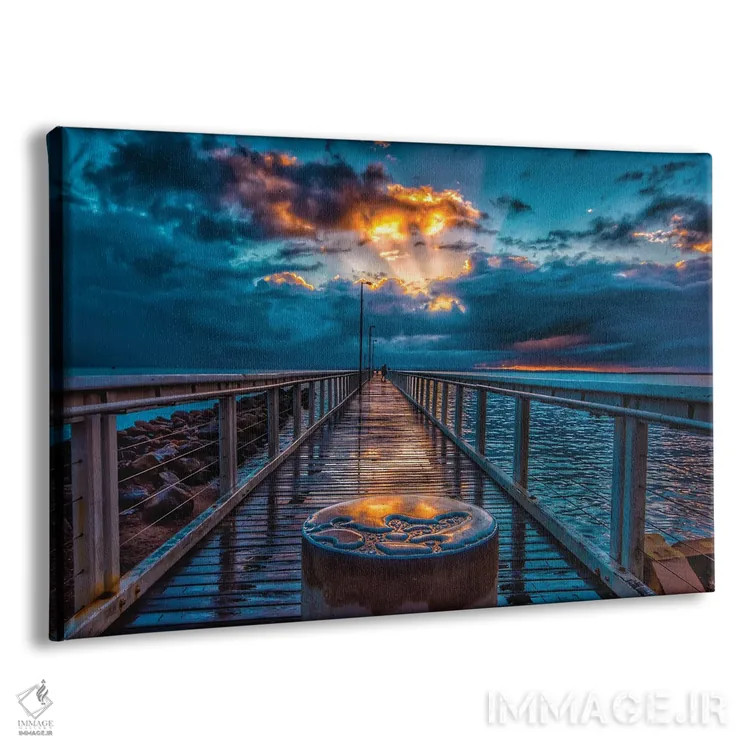 تابلو باران روی اسکله اثر بن مولدر - نمای پرسپکتیو محصول