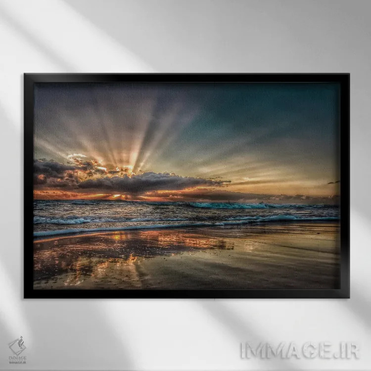 تابلو پرتوهای خورشید اثر بن مولدر - نمای قابدار مشکی