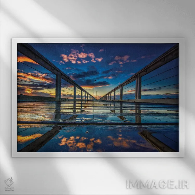 تابلو دید اسکله اثر بن مولدر - نمای قابدار سفید