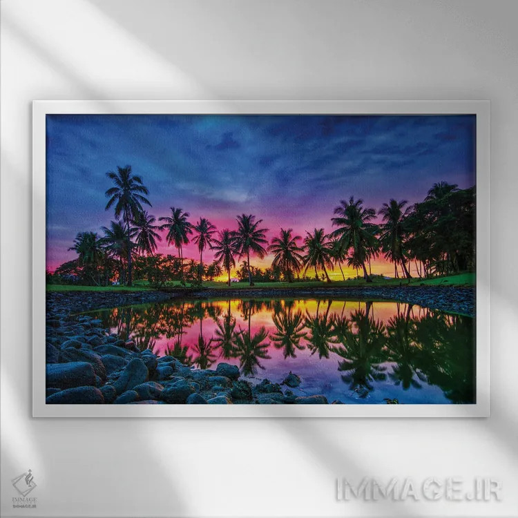 تابلو فیجی (جزیره) اثر بن مولدر - نمای قابدار سفید