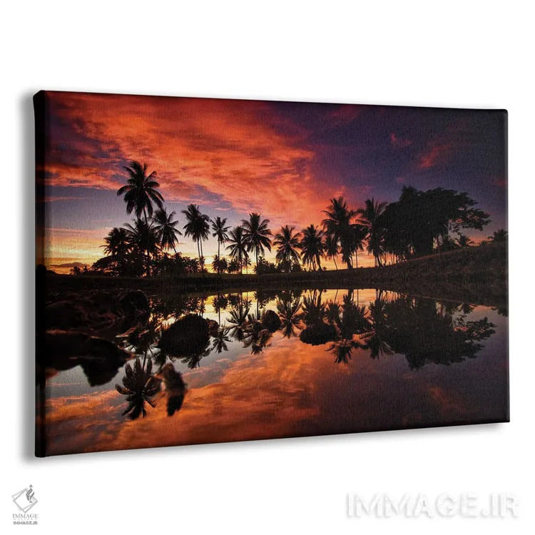 تابلو دریاچهٔ درخت نخل اثر بن مولدر - نمای پرسپکتیو محصول