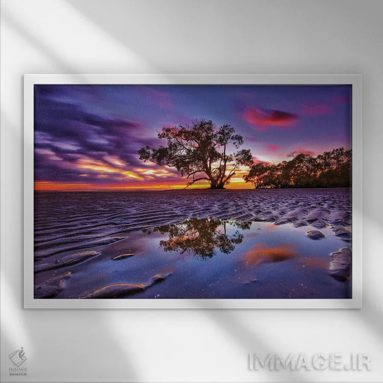 تابلو موجهای شن اثر بن مولدر - نمای قابدار سفید