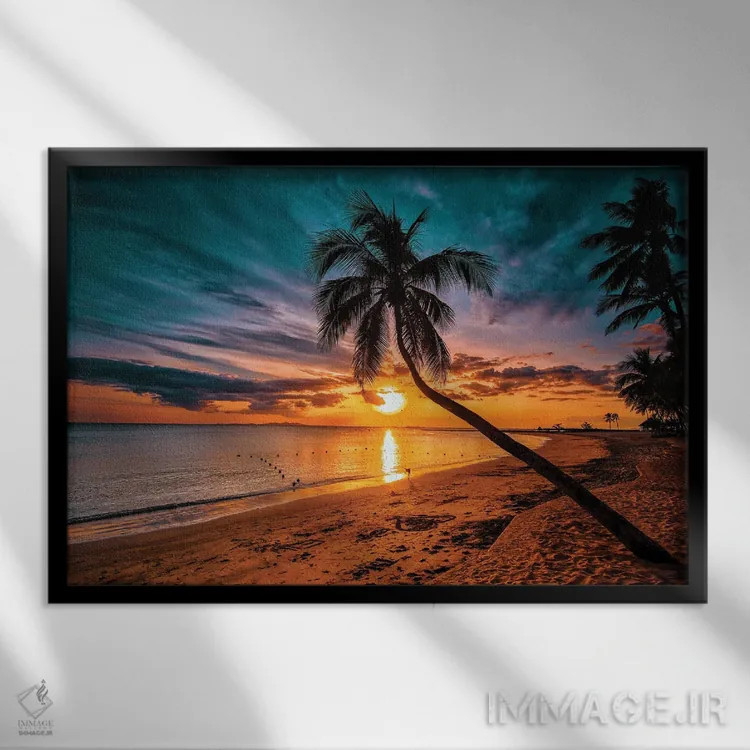 تابلو غروب گرمسیری اثر بن مولدر - نمای قابدار مشکی