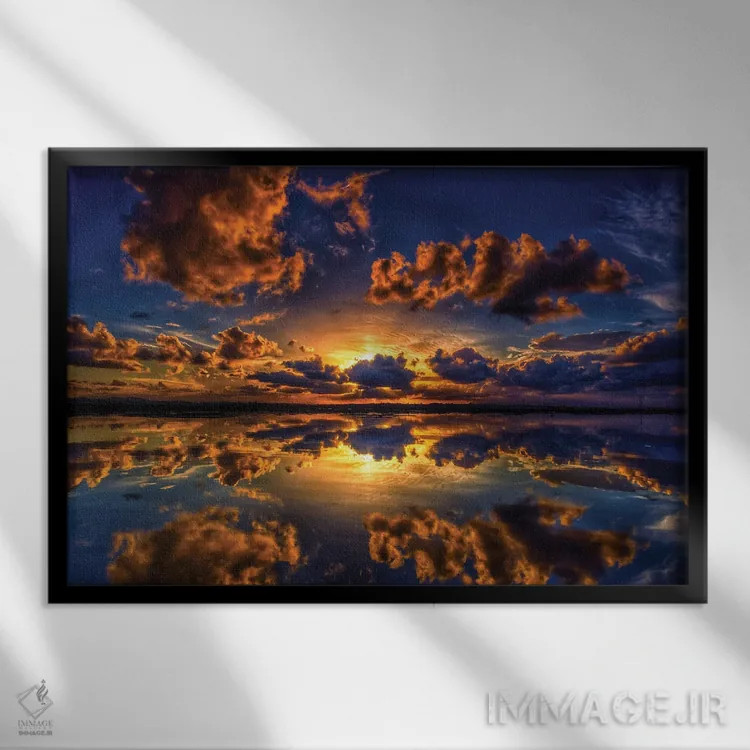 تابلو انفجار غروب اثر بن مولدر - نمای قابدار مشکی