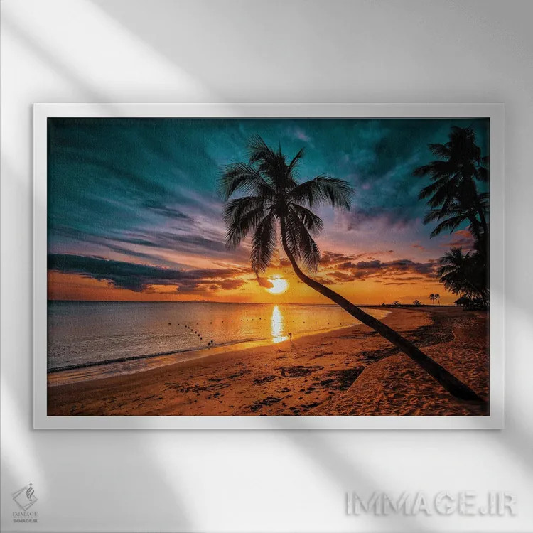 تابلو غروب گرمسیری اثر بن مولدر - نمای قابدار سفید