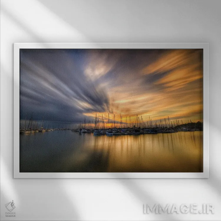 تابلو بندرگاه اثر بن مولدر - نمای قابدار سفید