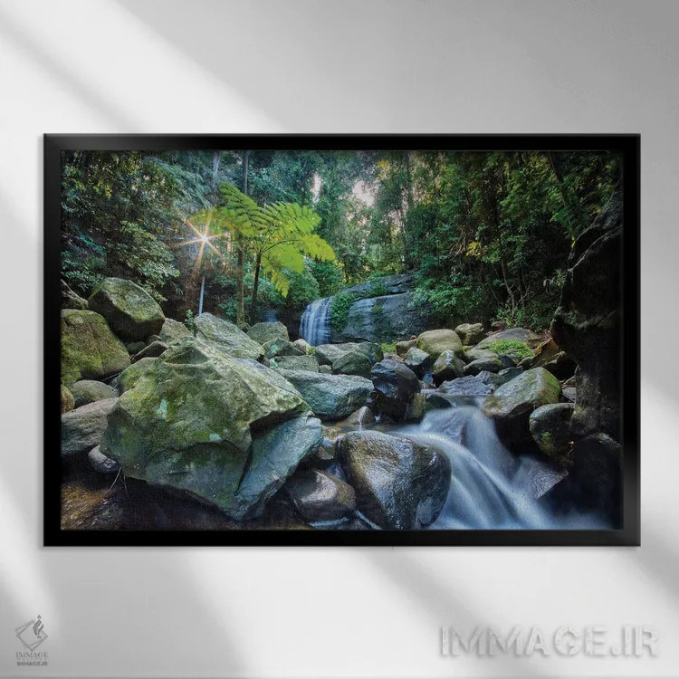 تابلو آبشارها اثر بن مولدر - نمای قابدار مشکی