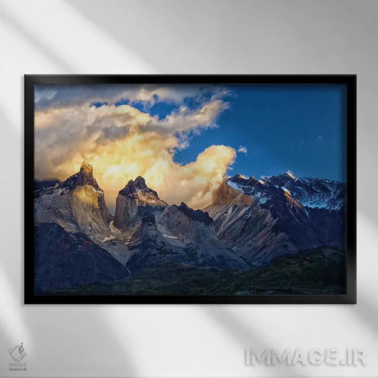 تابلو ابر در کوهستان اثر بن مولدر - نمای قابدار مشکی