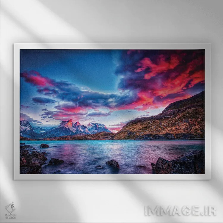 تابلو پاتاگونیا (منطقه) اثر بن مولدر - نمای قابدار سفید