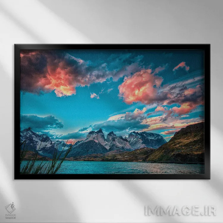 تابلو دریاچهٔ پهاوئه اثر بن مولدر - نمای قابدار مشکی