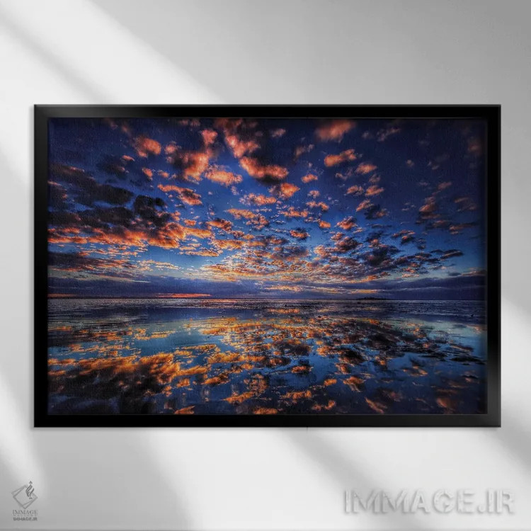 تابلو ابرهای پاپکُرنی اثر بن مولدر - نمای قابدار مشکی