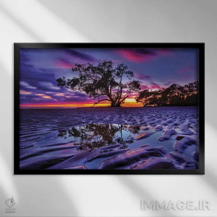 تابلو درخت در شن اثر بن مولدر - نمای قابدار مشکی