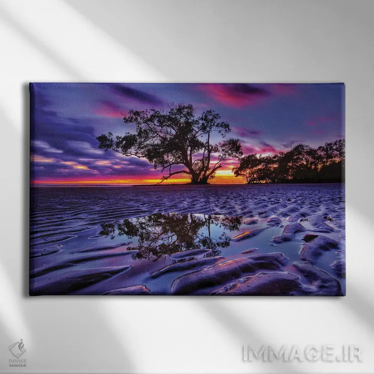 تابلو درخت در شن اثر بن مولدر - نمای روبهرو روی دیوار