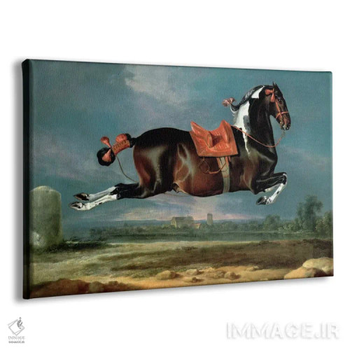 تابلو اسب اسپ دار "سهرو" در حال سرکشی اثر یوهان گئورگ همیلتون - نمای پرسپکتیو محصول
