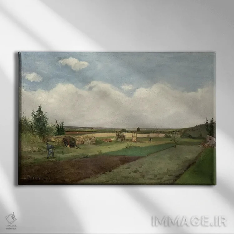 تابلو منظره، ۱۸۷۳ اثر پل گوگن - نمای روبهرو روی دیوار