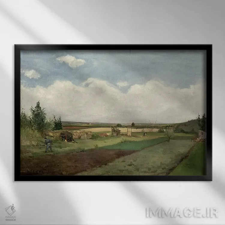 تابلو منظره، ۱۸۷۳ اثر پل گوگن - نمای قابدار مشکی