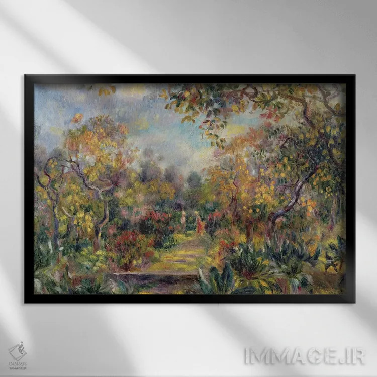 تابلو c.1893,منظرهای در بیولیئو، حدود ۱۸۹۳ اثر پیر-اوگوست رنوار - نمای قابدار مشکی