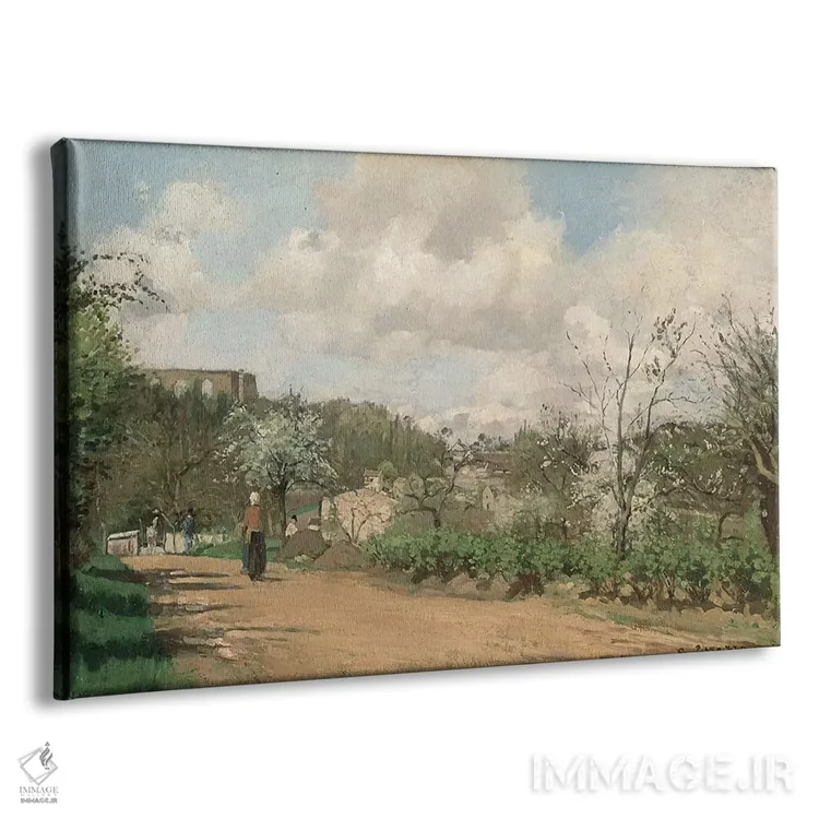 تابلو 1869-70,منظره از لووسین، ۱۸۶۹-۷۰ اثر کامی یِل پیسارو (نقاش فرانسوی امپرسیونیست) - نمای پرسپکتیو محصول