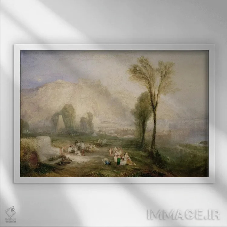 تابلو سنگ درخشان افتخار اثر جی.ام.دبلیو. ترنر (نقاش بزرگ انگلیسی) - نمای قابدار سفید